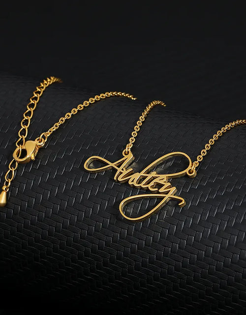 Load image into Gallery viewer, Joias Name Necklaces Custom Name Necklace for Her Fashion Name Jewelery Stainless Steel Necklace Pendant Gold  Necklaces
