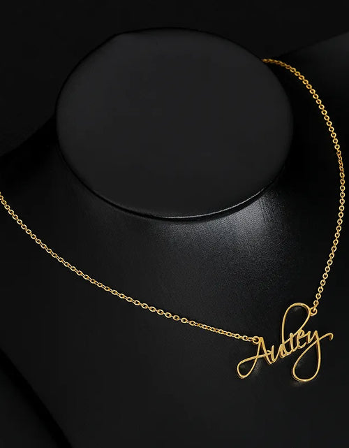 Load image into Gallery viewer, Joias Name Necklaces Custom Name Necklace for Her Fashion Name Jewelery Stainless Steel Necklace Pendant Gold  Necklaces
