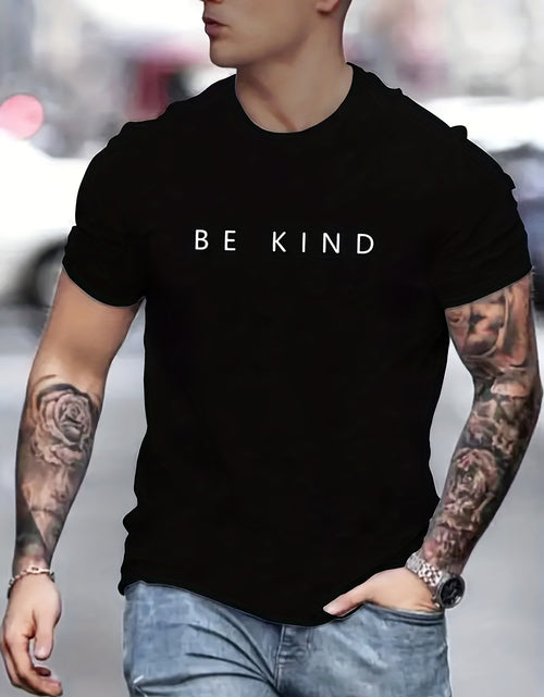 Load image into Gallery viewer, &#39;Be Kind&#39; Print T Shirt, Tees For Men, Casual Short Sleeve Tshirt For Summer Spring Fall, Tops As Gifts
