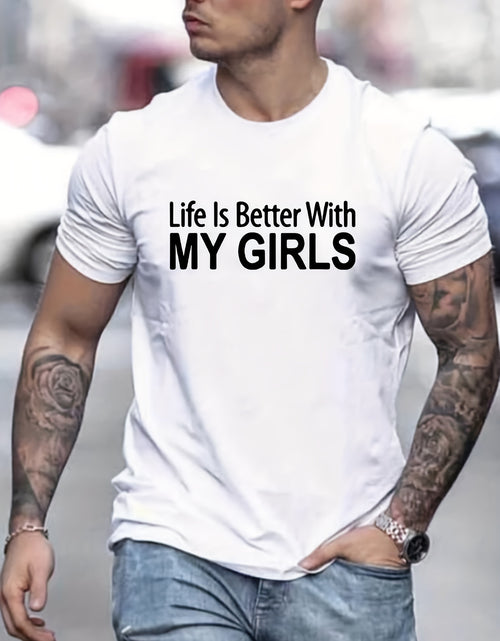 Load image into Gallery viewer, Never Give Up, Slogan Pattern Print Men&#39;s Comfy T-shirt, Graphic Tee Men&#39;s Summer Clothes, Men&#39;s Clothing
