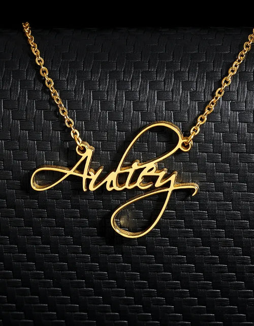 Load image into Gallery viewer, Joias Name Necklaces Custom Name Necklace for Her Fashion Name Jewelery Stainless Steel Necklace Pendant Gold  Necklaces
